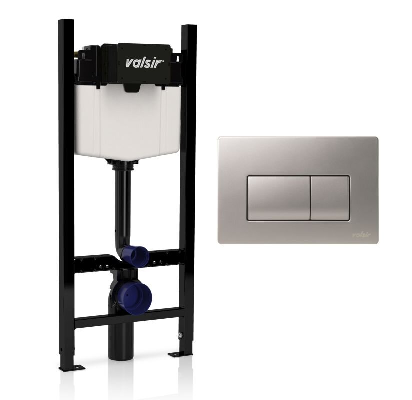 Изображение товара Инсталляция для унитаза Valsir Winner S KIT P1 CrM VS0853202 с хром матовой клавишей