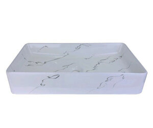 Изображение товара Раковина Bronze de Luxe Lacio, 60.5 х 35 х 11 см, накладная, белая с рисунком, 1061BM