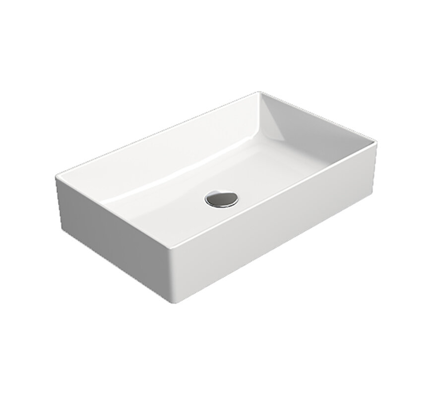 Изображение товара Раковина GSI Kube X 945311 накладная, 60 x 37 см, белый глянцевый