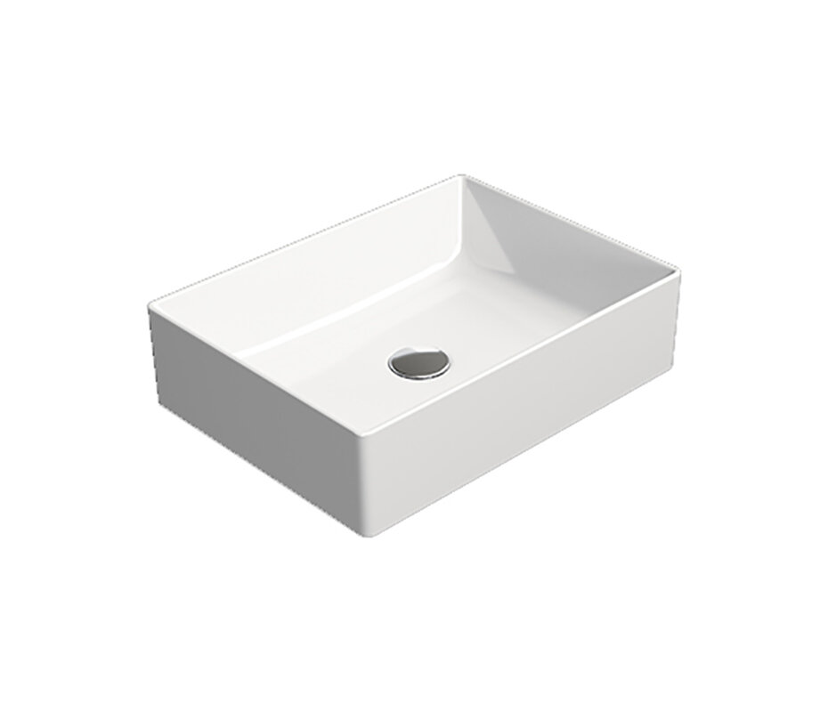 Изображение товара Раковина GSI Kube X 942911 накладная 50x37 см белая глянцевая