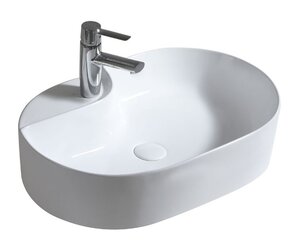 Изображение товара Раковина Azario 60 см накладная, овальная, без перелива, 1 отверстие, белая