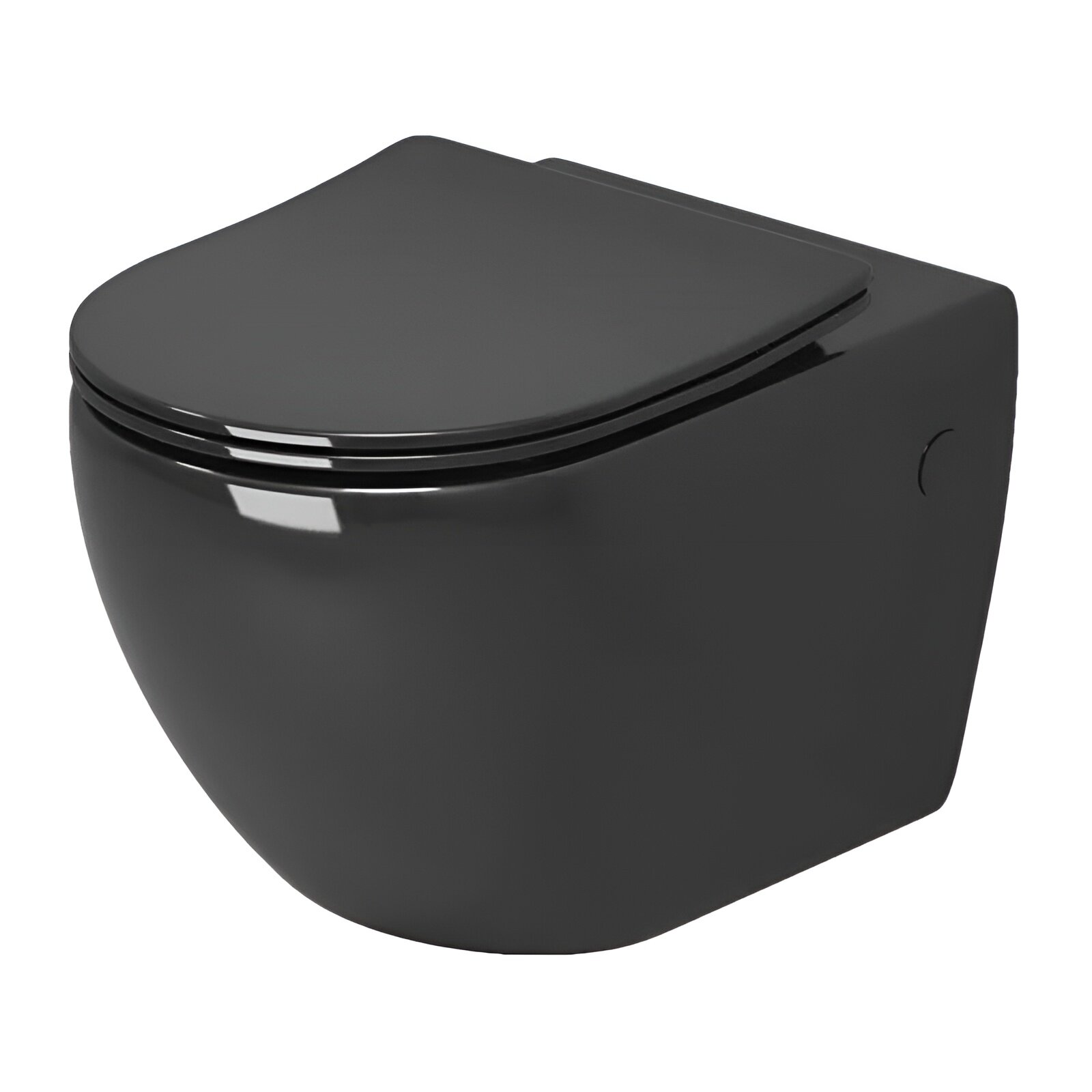 Изображение товара Унитаз подвесной Grossman, безободковый, крышка тонкая микролифт, черный, GR-4411blackS