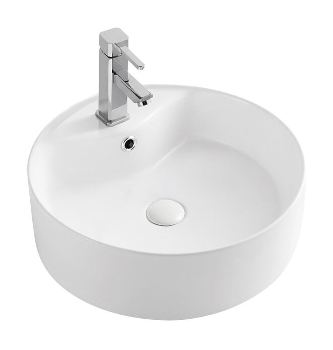 Изображение товара Раковина Azario 46 см накладная с переливом и одним отверстием