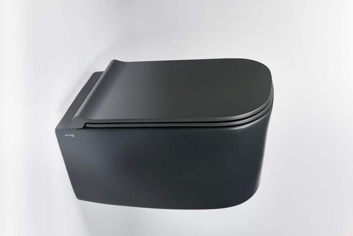 Изображение товара Подвесной унитаз Galassia Meg11Pro безободковый черный матовый с системой HIGHERGLAZE
