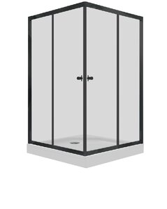 Изображение товара Душевой уголок Triton Вента 100 х 100 см, квадратный, стекла прозрачные, низкий поддон ПД7, сифон, профиль черный, Щ0000054463