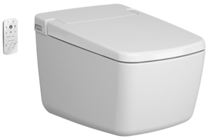 Изображение товара Интеллектуальный подвесной унитаз Vitra V-Care 7231B403-6216 Prime, крышка микролифт, с функцией биде, пульт ДУ