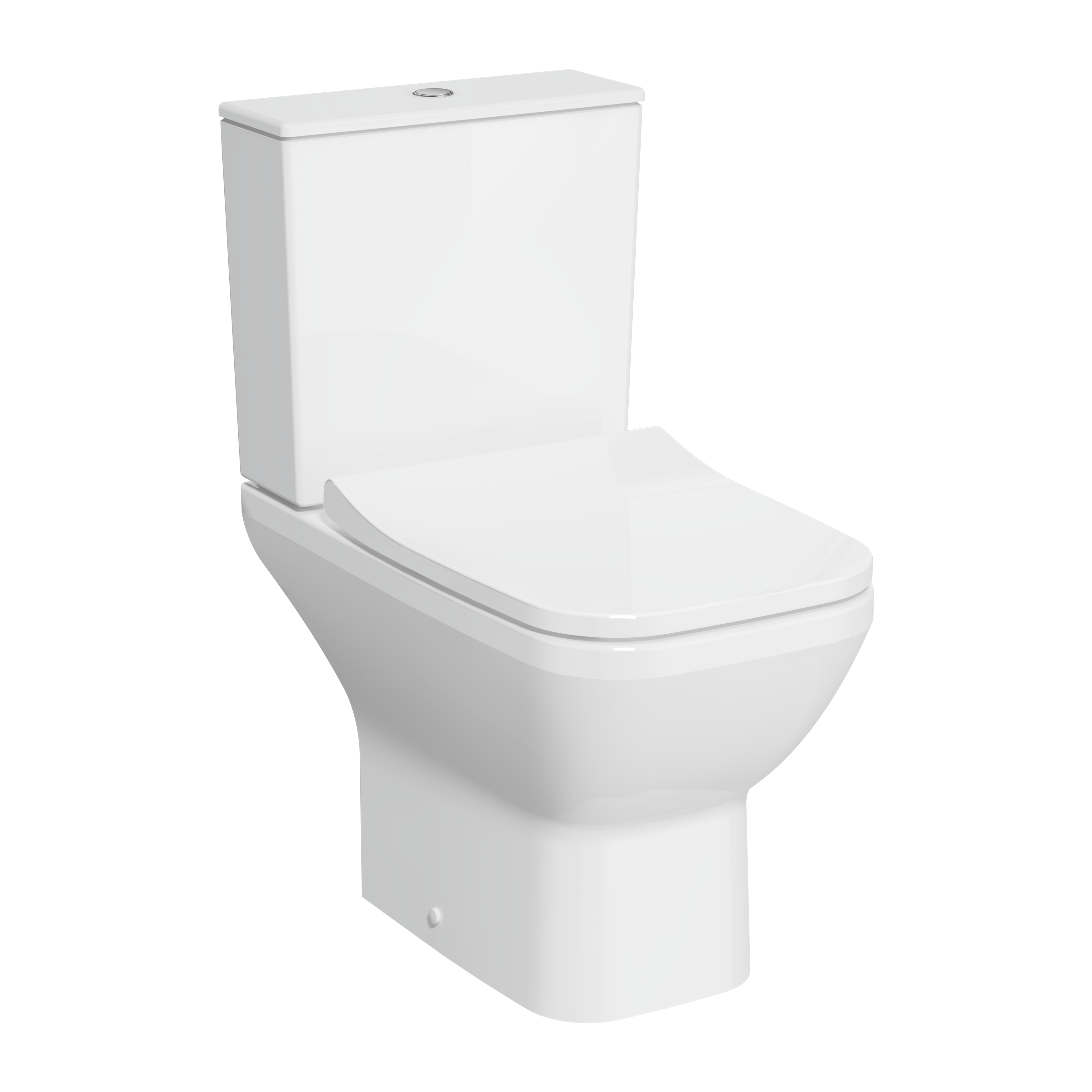 Изображение товара Напольный безободковый унитаз Vitra Integra Square, 9833B003-7205, Open-Back с тонким сиденьем микролифт