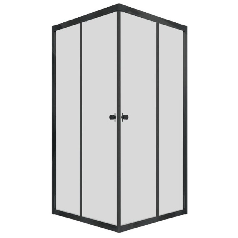 Изображение товара Душевой уголок Triton Вента 100х100 см квадратный без поддона прозрачные стекла черный профиль