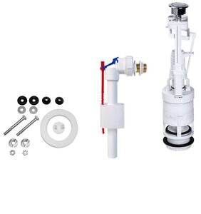 Изображение товара Моноблочный комплект Styron сливной механизм с одной кнопкой, впускной механизм с медной резьбой, монтажный комплект, STY-733-R