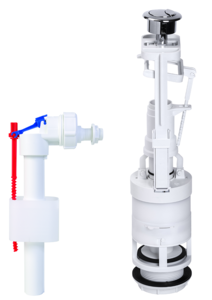 Изображение товара Моноблочный комплект Styron сливной механизм с одной кнопкой, впускной механизм с пластиковой резьбой, монтажный комплект, STY-732-M