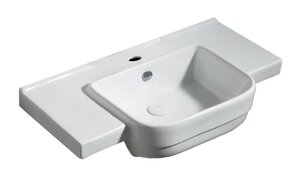 Изображение товара Раковина Azario 80 см подвесная, с переливом, 1 отверстие, белый, AZ-40089