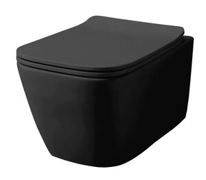 Изображение товара Подвесной безободковый унитаз Azario Boca AZ-2002-MB, крышка микролифт, черный матовый