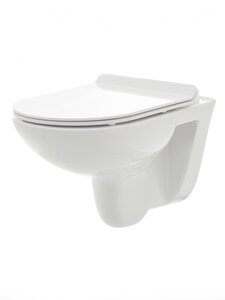 Изображение товара Унитаз подвесной Aquame, безободковый, сиденье с микролифтом, цвет белый, AQM2008