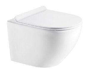 Изображение товара Подвесной безободковый унитаз Azario Fora AZ-0067 с микролифт и горизонтальным выпуском