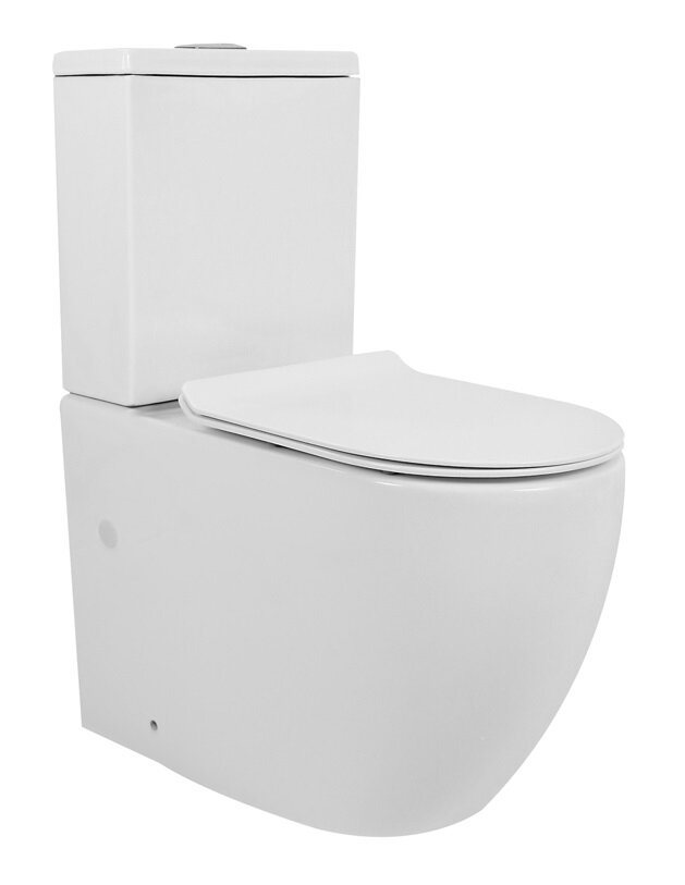 Изображение товара Напольный безободковый унитаз Azario Corsa AZ-2062S с бачком и крышкой микролифт, белый