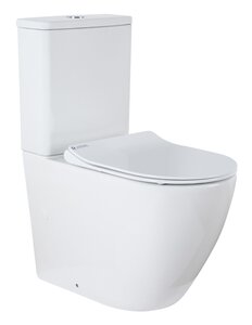 Изображение товара Напольный безободковый унитаз Azario Grado AZ-2141, с бачком, крышка микролифт, белый