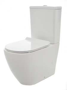 Изображение товара Унитаз-компакт AQUAme, безободковый, с сиденьем микролифт, цвет белый, AQM1002/AQM1101/AQM1201