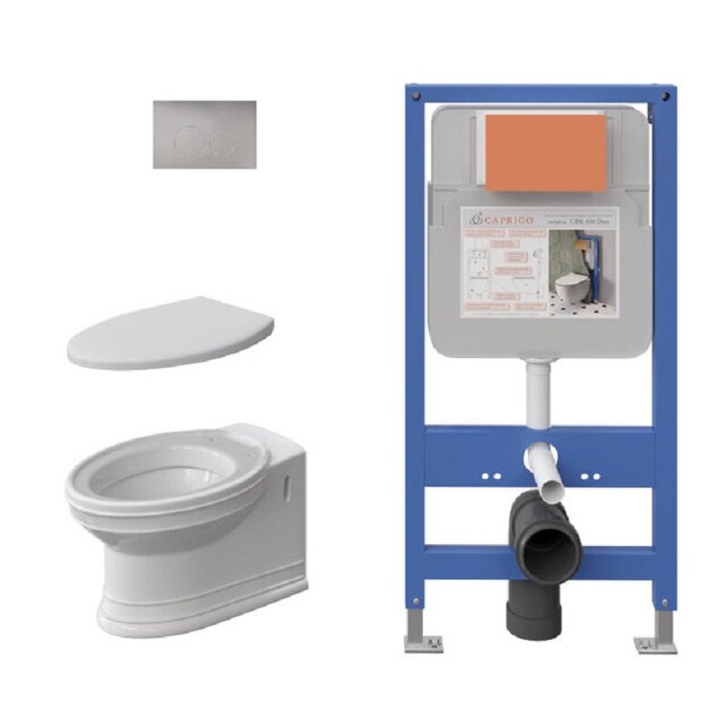 Изображение товара Инсталляция Caprigo GBR-100 Duo с крышкой микролифт и кнопкой хром