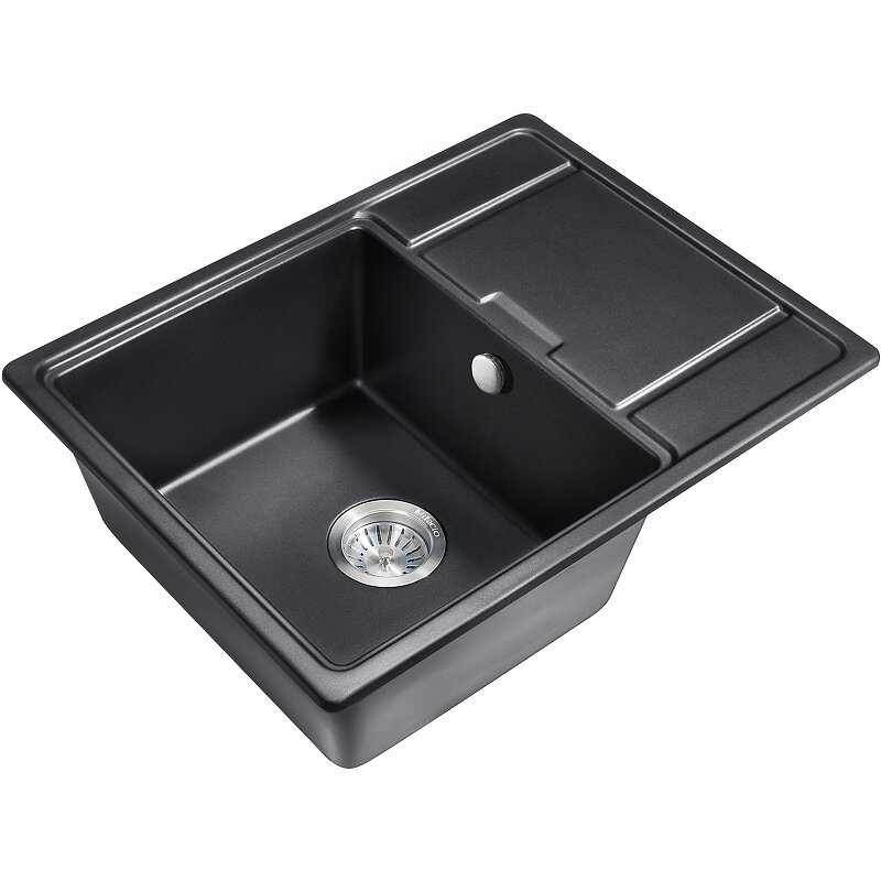 Изображение товара Кухонная мойка Milacio Navarra 65 Cuarzo черный матовый 1 чашa
