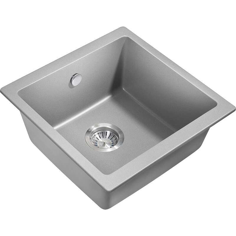Изображение товара Кухонная мойка Milacio Leon 45 Cuarzo из искусственного камня серый металлик MC.77093