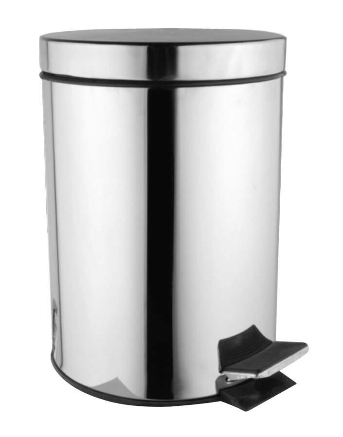 Изображение товара Ведро для мусора Azario 3 л с педалью, хром, напольное, модель AZ-301-3L