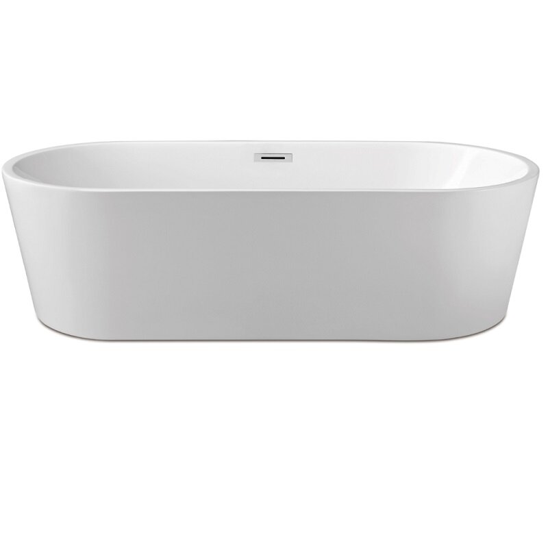 Изображение товара Акриловая ванна Aquatek Афина 170x78 см белый глянец с сливом по центру