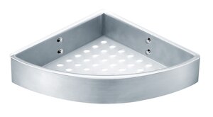 Изображение товара Угловая полка Azario 1 ярус хром нержавеющая сталь 25.2x18.8 см настенная