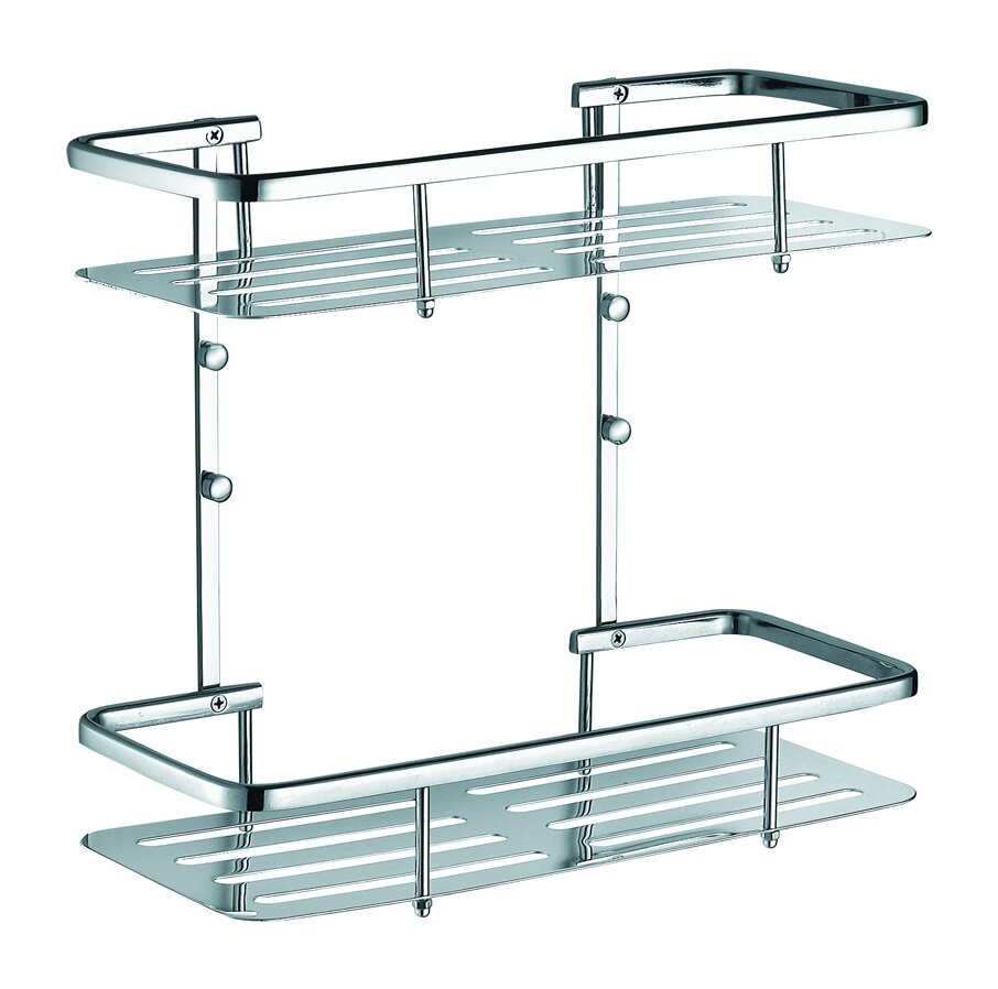 Изображение товара Полка Azario 2 яруса хром нерж. сталь настенная для кухни и ванной Изображение товара Полка Azario 2 яруса хром нерж. сталь настенная для кухни и ванной