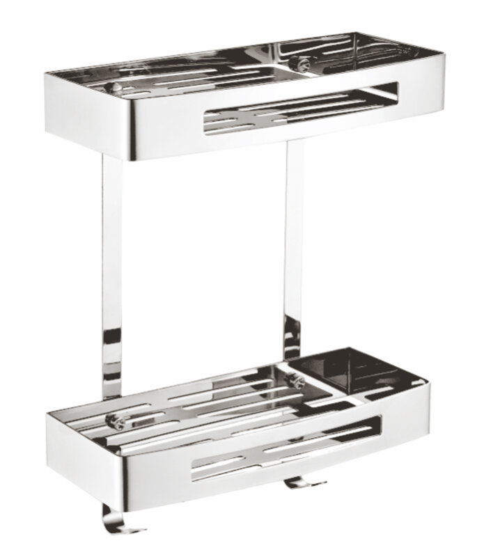 Изображение товара Полка прямоугольная Azario 2 яруса, хром, AZ-170-2