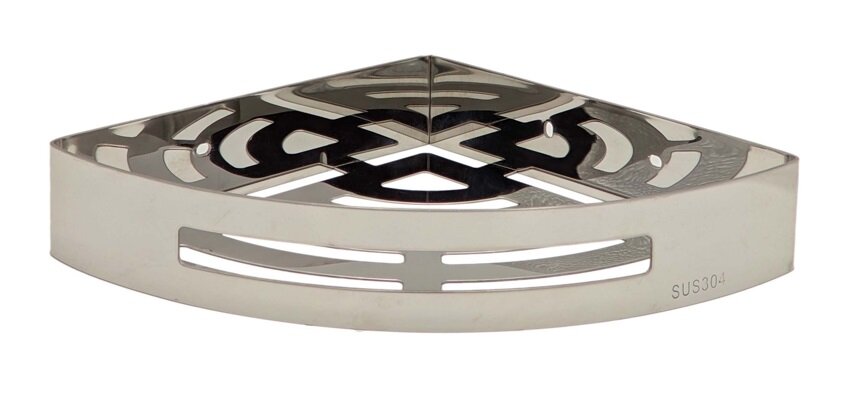 Изображение товара Угловая полка Azario 1 ярус хром нержавеющая сталь размер 29.5x21x4.5 см