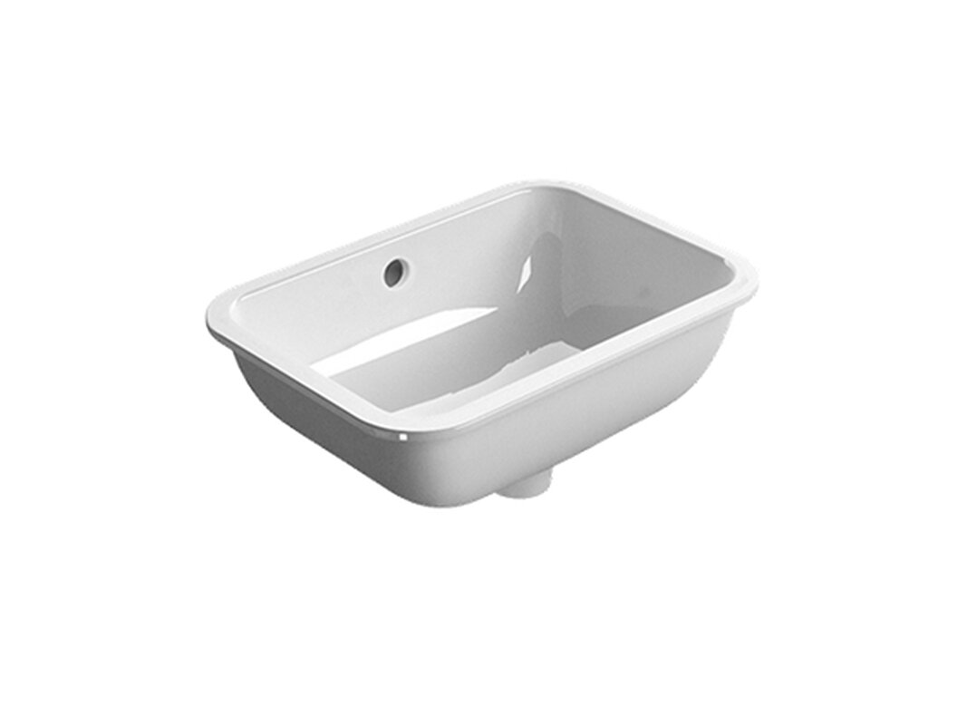 Изображение товара Раковина GSI Pura 724311 встраиваемая снизу белая глянцевая прямоугольная