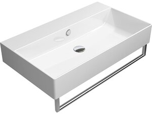 Изображение товара Раковина GSI Kube X 9422111 80х47 см белая глянцевая с антибактериальной глазурью