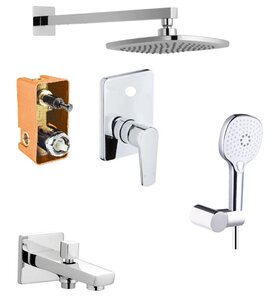 Изображение товара Душевая система Azario Treya AZ-15680711 для ванны и душа, верхний душ, излив, хром