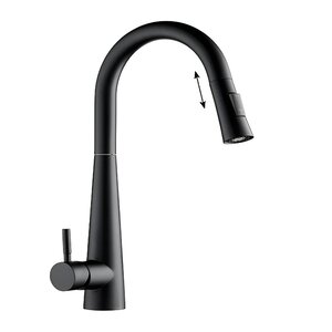 Изображение товара Смеситель Orange Steel для кухонной мойки с вытяжным изливом матовый черный M99-007b