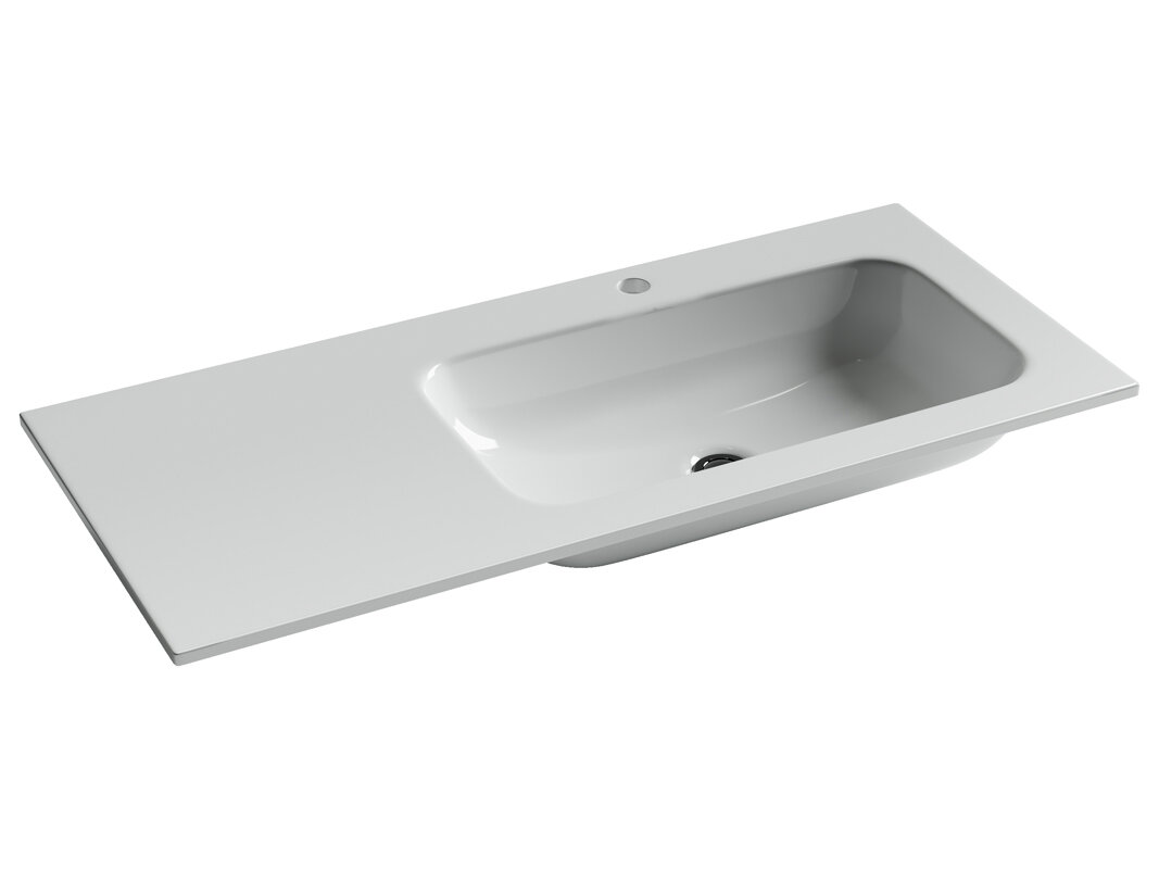 Изображение товара Раковина Ceramicanova Grace CN7015 встраиваемая, 101 х 45.7 см, правая, белый, сантехфарфор Изображение товара Раковина Ceramicanova Grace CN7015 встраиваемая, 101 х 45.7 см, правая, белый, сантехфарфор