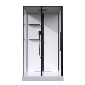 Изображение товара Душевая кабина Black&White Galaxy G8038, 90 x 115 см, с гидромассажем, стекла прозрачные, профиль черный матовый, 8038000