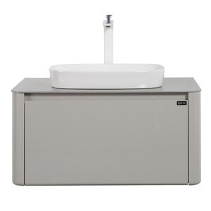 Изображение товара Подвесная тумба с раковиной Black&White Universe 80 см серый глянец