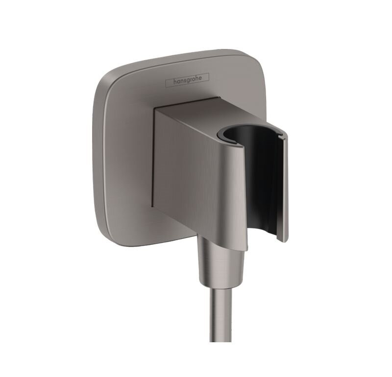 Изображение товара Шланговое подключение Hansgrohe Fixfit Q 26887340 с держателем, шлифованный черный хром Изображение товара Шланговое подключение Hansgrohe Fixfit Q 26887340 с держателем, шлифованный черный хром