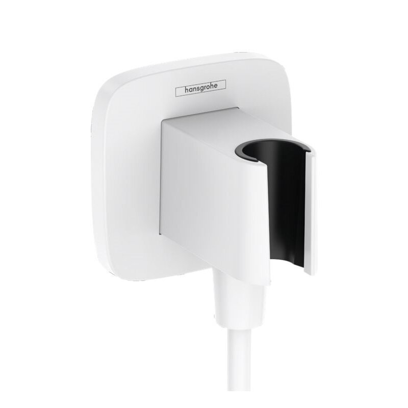 Изображение товара Шланговое подключение Hansgrohe Fixfit Q 26887700 с держателем, белый матовый Изображение товара Шланговое подключение Hansgrohe Fixfit Q 26887700 с держателем, белый матовый