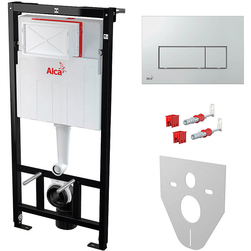 Изображение товара Комплект инсталляция и клавиша для унитаза AlcaPlast SET 4 в 1 51x20x112 см