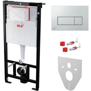 Изображение товара Комплект инсталляция и клавиша для унитаза AlcaPlast SET 4 в 1 51x20x112 см Изображение товара Комплект инсталляция и клавиша для унитаза AlcaPlast SET 4 в 1 51x20x112 см