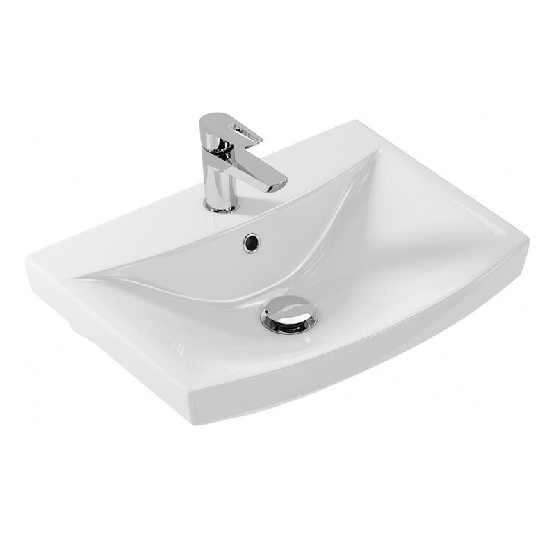 Изображение товара Раковина Cersanit CARINA-55 белая, прямоугольная, фарфор, 55х40 см