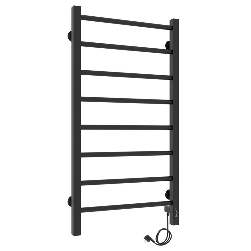 Изображение товара Полотенцесушитель электрический Laris Феличия ЧКЧ8, ширина 42.5 см, высота 80 см, с возможностью скрытого подключения, подключение справа, черный матовый муар, 73207613