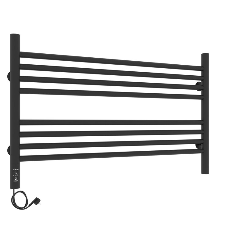 Изображение товара Полотенцесушитель электрический Laris Оливия ЧКЧ8, ширина 83 см, высота 50 см, с возможностью скрытого подключения, подключение слева, черный матовый муар, 73207628