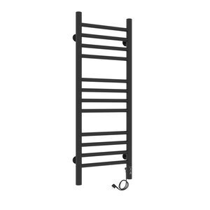 Изображение товара Полотенцесушитель электрический Laris Лаванда ЧКЧ П12, ширина 33 см, высота 90 см, с возможностью скрытого подключения, подключение справа, черный матовый муар, 73207623