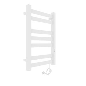 Изображение товара Полотенцесушитель электрический Laris Гефест ЧК П7, ширина 53 см, высота 80 см, с возможностью скрытого подключения, подключение справа, белый матовый муар, 73207615