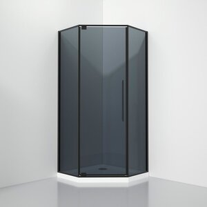 Изображение товара Душевой уголок Black&White Stellar Wind S815 BG, 100 x 100 см, стекла серые, профиль черный матовый, 8151000G