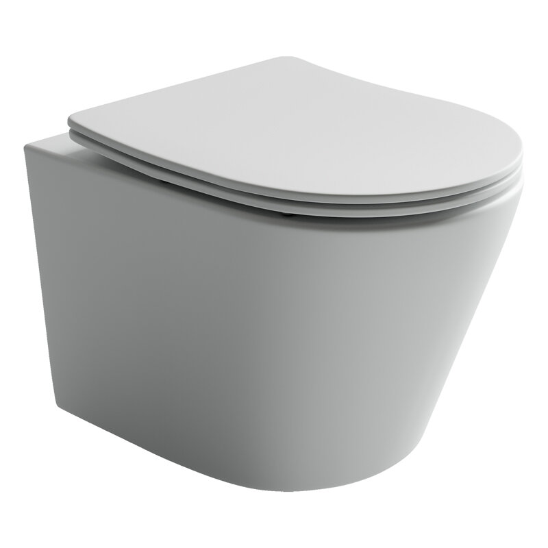 Изображение товара Подвесной унитаз Ceramicanova Balearica CN6000MW Rimless, безободковый, крышка микролифт, белый матовый, сантехфарфор