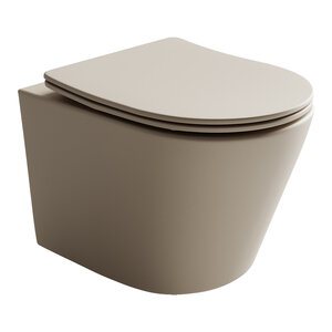 Изображение товара Подвесной унитаз Ceramicanova Balearica CN6000MC Rimless, безободковый, крышка микролифт, капучино матовый, сантехфарфор