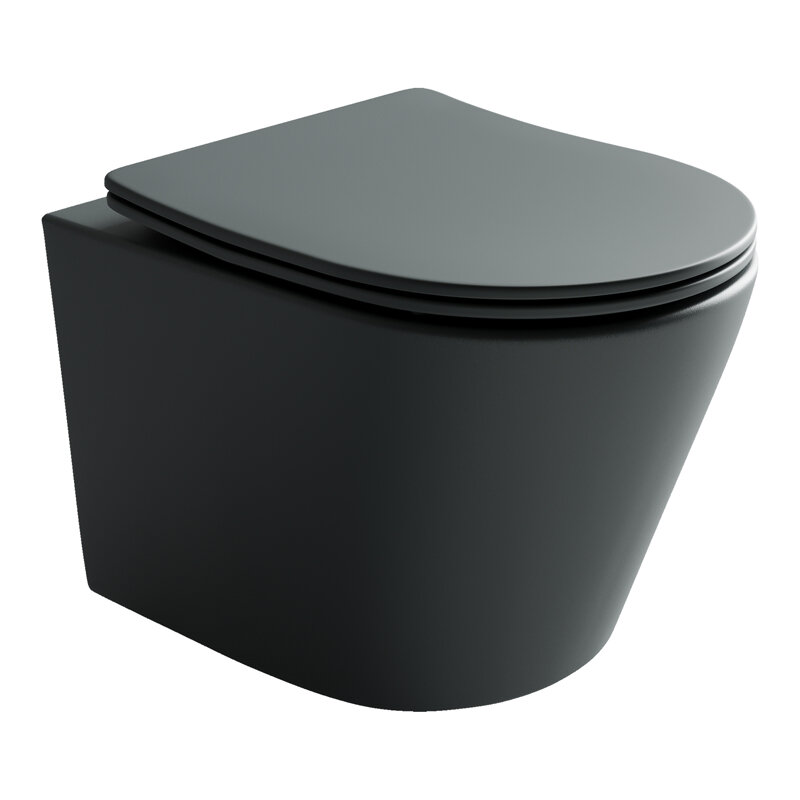 Изображение товара Подвесной унитаз Ceramicanova Balearica Rimless антрацит безободковый
